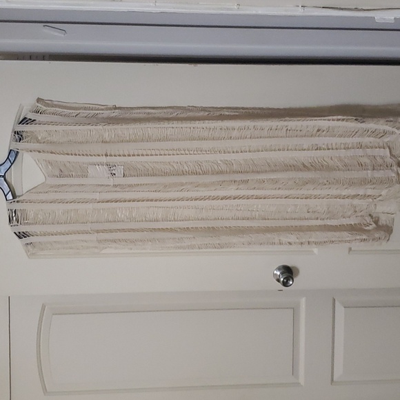 Beautiful cut out ecru long coverup - Picture 2 of 6